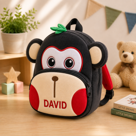 Back to School - Ghiozdan de plus personalizat cu nume – Maimuta