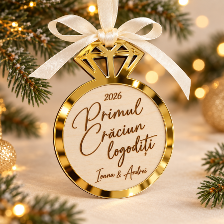 Globuri Personalizate  - Glob personalizat Primul Craciun logoditi