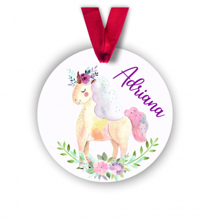 Globuri Personalizate  - Glob personalizat cu nume unicorn pastel 8 cm