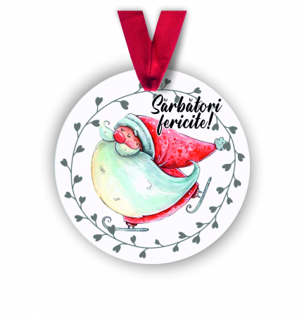 Globuri Personalizate  - Glob personalizat cu nume Mos Craciun 8 cm