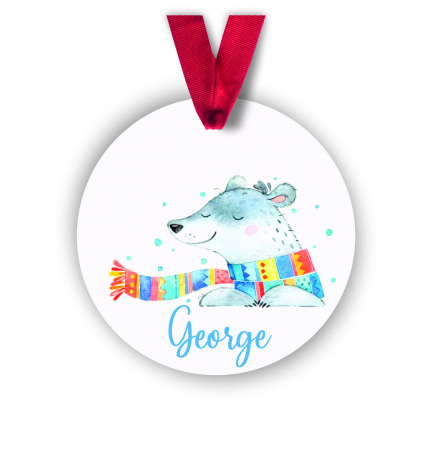 Globuri Personalizate  - Glob personalizat cu nume urs polar 8 cm