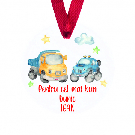 Globuri Personalizate  - Glob personalizat cu nume pentru cel mai bun bunic masinute