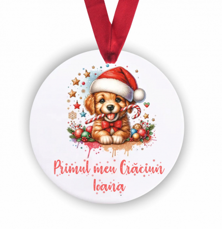 Globuri Personalizate  - Glob personalizat cu nume Primul meu Craciun catel