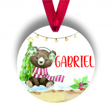 Globuri Personalizate  - Glob personalizat cu nume urs cu casti