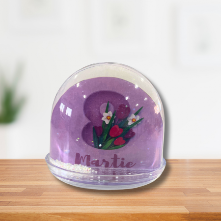 Accesorii de birou - Glob personalizat de birou cu poza si mesaj Lalele