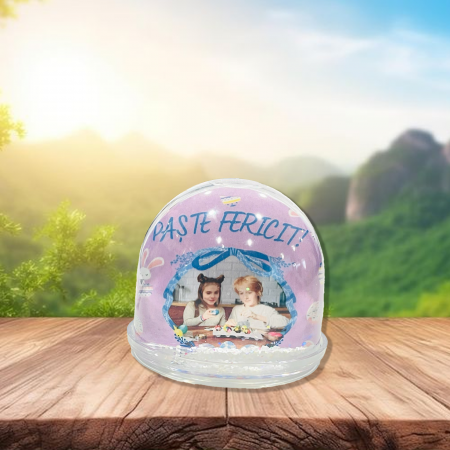 Accesorii de birou - Glob personalizat de birou cu mesaj si poza de Paste
