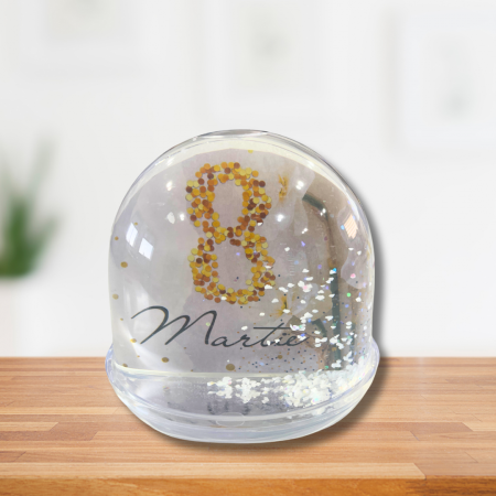 Accesorii de birou - Glob personalizat de birou cu poza si mesaj Confetti
