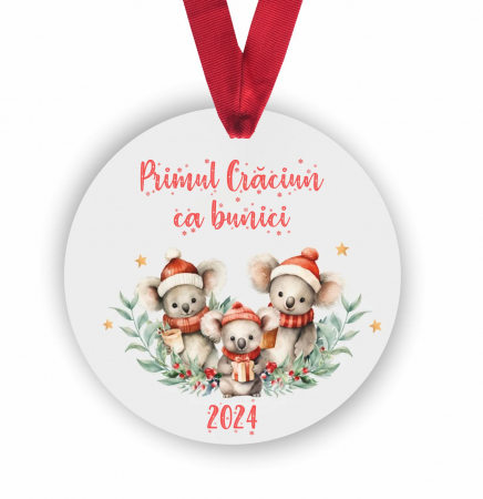 Globuri Personalizate  - Glob personalizat pentru bunici Primul Craciun koala