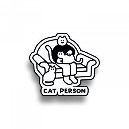 Insigne/Brose - Insigna personalizata cu brosa Cat person