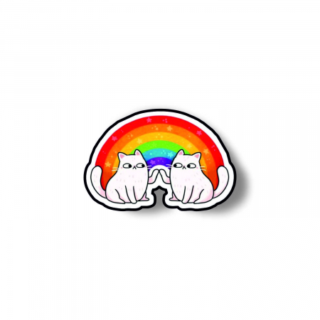 Insigna personalizata cu brosa Rainbow cats