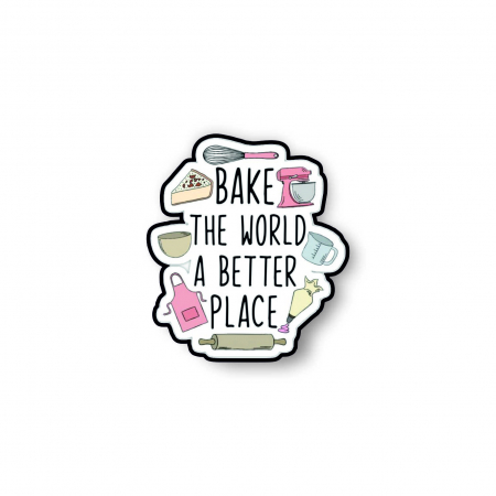 Insigna personalizata cu brosa Bake the world