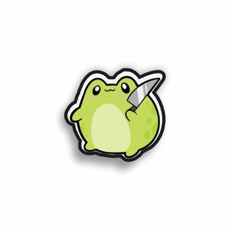 Insigne/Brose - Insigna personalizata cu brosa Frog with knife