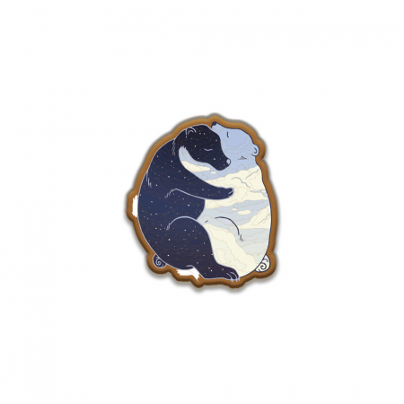 Insigne/Brose - Insigna personalizata cu brosa Bear Yin Yang