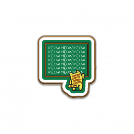 Insigne/Brose - Insigna personalizata cu brosa Cat writing