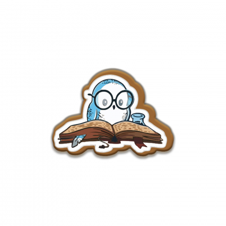 Insigne/Brose - Insigna personalizata cu brosa Reading Owl