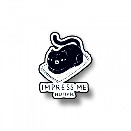 Insigne/Brose - Insigna personalizata cu brosa Impress me human