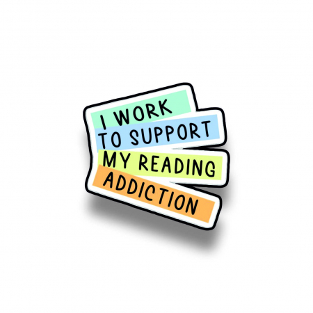 Insigna personalizata cu brosa Reading addiction