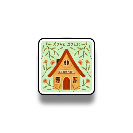 Insigne/Brose - Insigna personalizata cu brosa Love your library