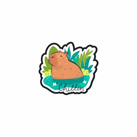 Insigne/Brose - Insigna personalizata cu brosa Capybara chillin