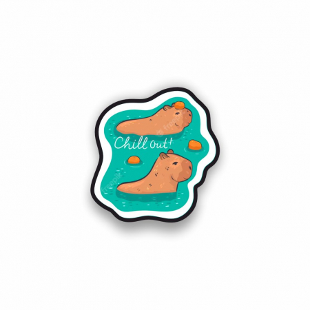 Insigne/Brose - Insigna personalizata cu brosa Capybara chill out
