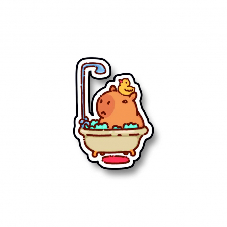 Insigne/Brose - Insigna personalizata cu brosa Capybara bath