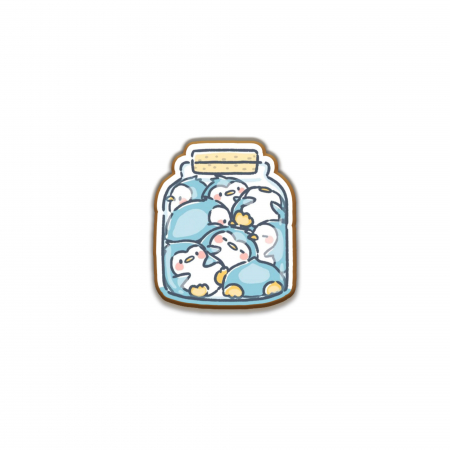 Insigne/Brose - Insigna personalizata cu brosa Jar of penguins