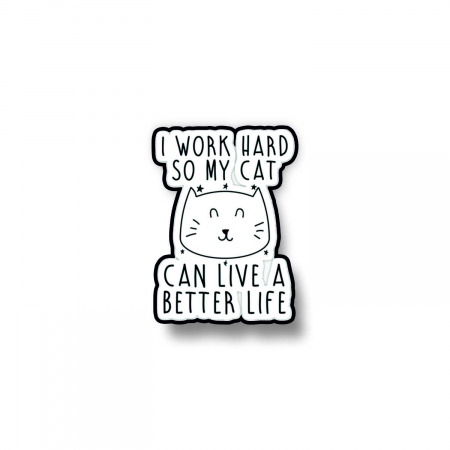 Insigne/Brose - Insigna personalizata cu brosa Cat life