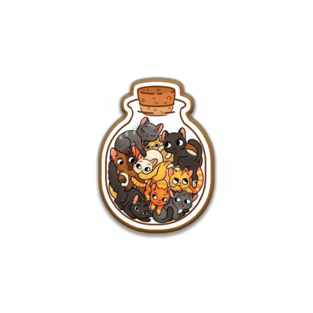 Insigne/Brose - Insigna personalizata cu brosa Cat bottle