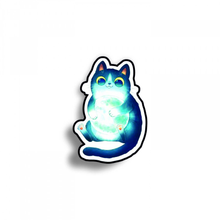 Insigne/Brose - Insigna personalizata cu brosa Cat holding the moon