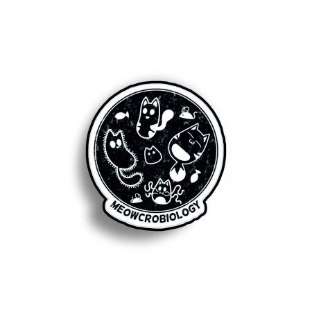 Insigne/Brose - Insigna personalizata cu brosa Meowcrobiology