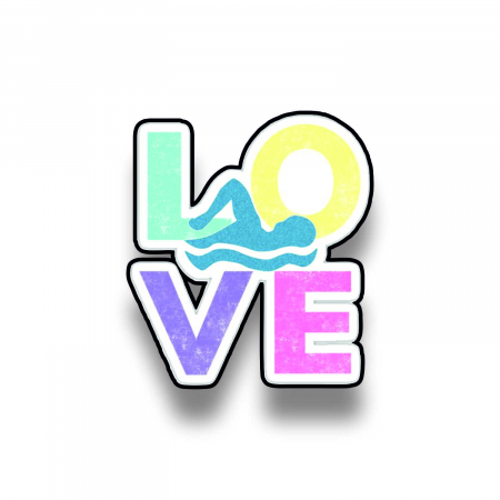 Insigne/Brose - Insigna personalizata cu brosa Love swimming