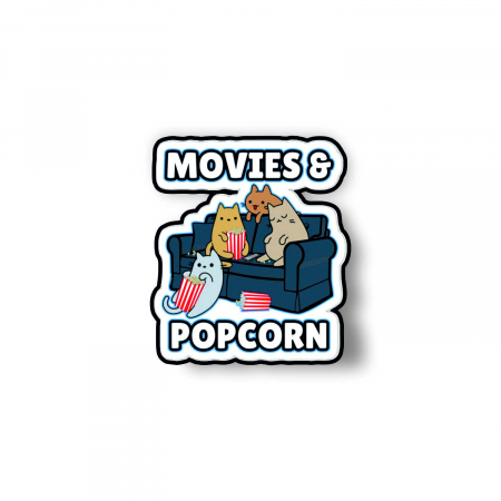 Insigne/Brose - Insigna personalizata cu brosa Movies and popcorn