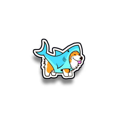 Insigne/Brose - Insigna personalizata cu brosa Dog shark