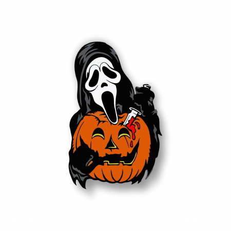 Insigne/Brose - Insigna personalizata cu brosa Death with pumpkin