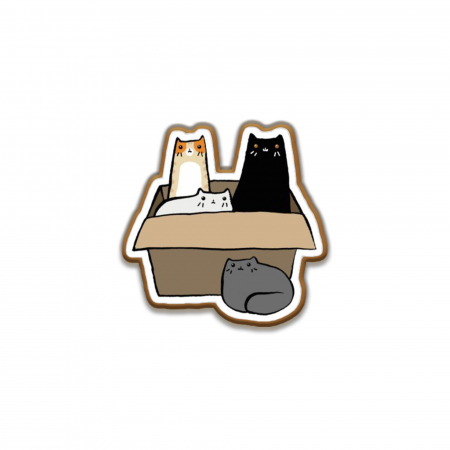 Insigne/Brose - Insigna personalizata cu brosa Cats in a box