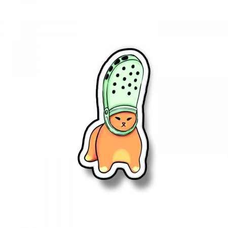 Insigne/Brose - Insigna personalizata cu brosa Crocs cat