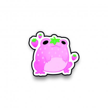 Insigne/Brose - Insigna personalizata cu brosa Strawberry frog pink