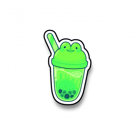 Insigne/Brose - Insigna personalizata cu brosa Frog bubble tea