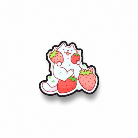 Insigne/Brose - Insigna personalizata cu brosa White with strawberries