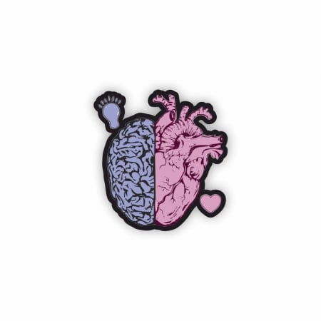 Insigne/Brose - Insigna personalizata cu brosa Heart&Brain