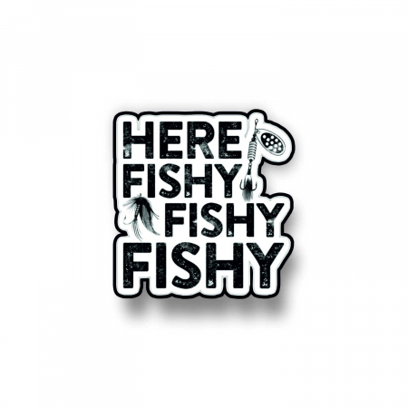 Insigne/Brose - Insigna personalizata cu brosa Here fishy fishy
