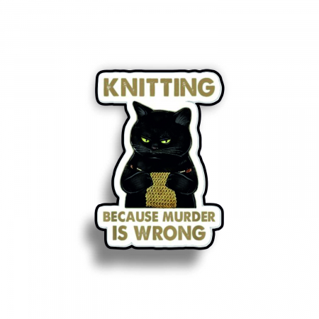 Insigne/Brose - Insigna personalizata cu brosa Knitting cat