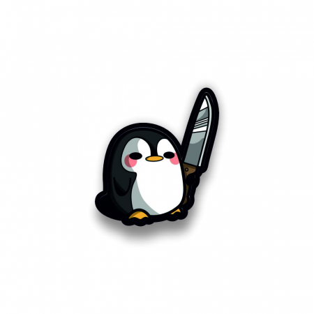 Insigne/Brose - Insigna personalizata cu brosa Penguin knife