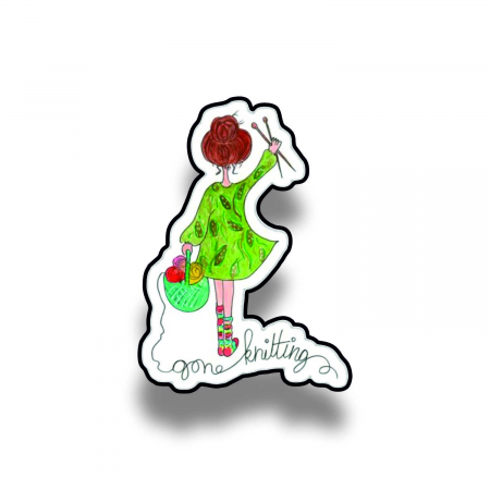 Insigne/Brose - Insigna personalizata cu brosa Gone knitting