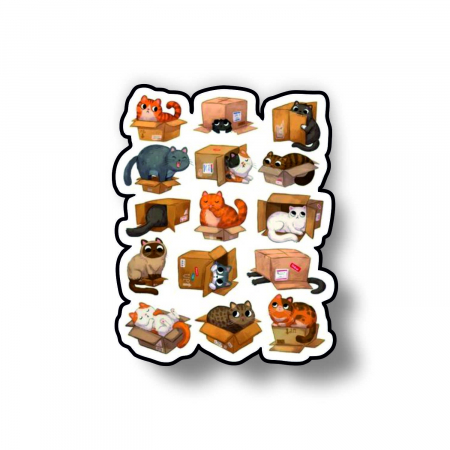 Insigne/Brose - Insigna personalizata cu brosa Cats in boxes