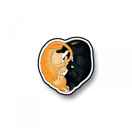 Insigne/Brose - Insigna personalizata cu brosa Cat love heart