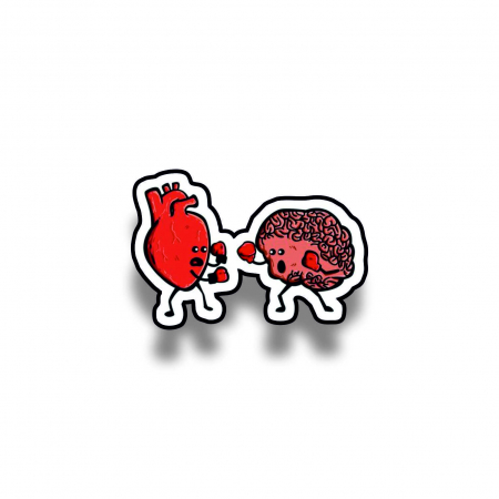 Insigne/Brose - Insigna personalizata cu brosa Heart and brain fight