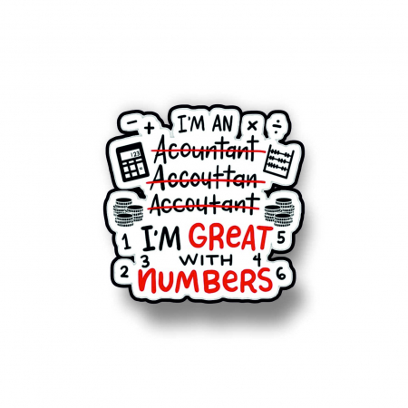 Insigne/Brose - Insigna personalizata cu brosa I'm great with numbers