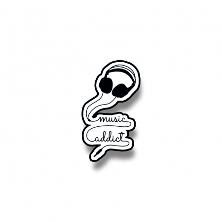 Insigna personalizata cu brosa Music addict
