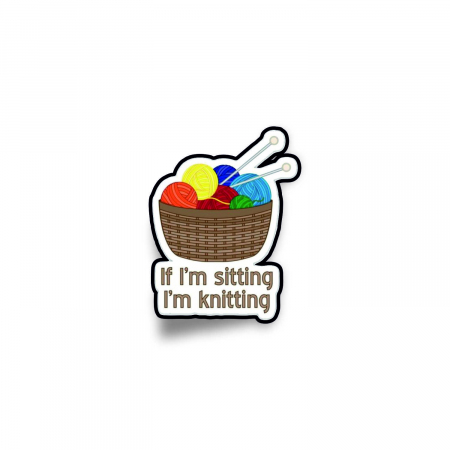 Insigne/Brose - Insigna personalizata cu brosa Sitting and knitting